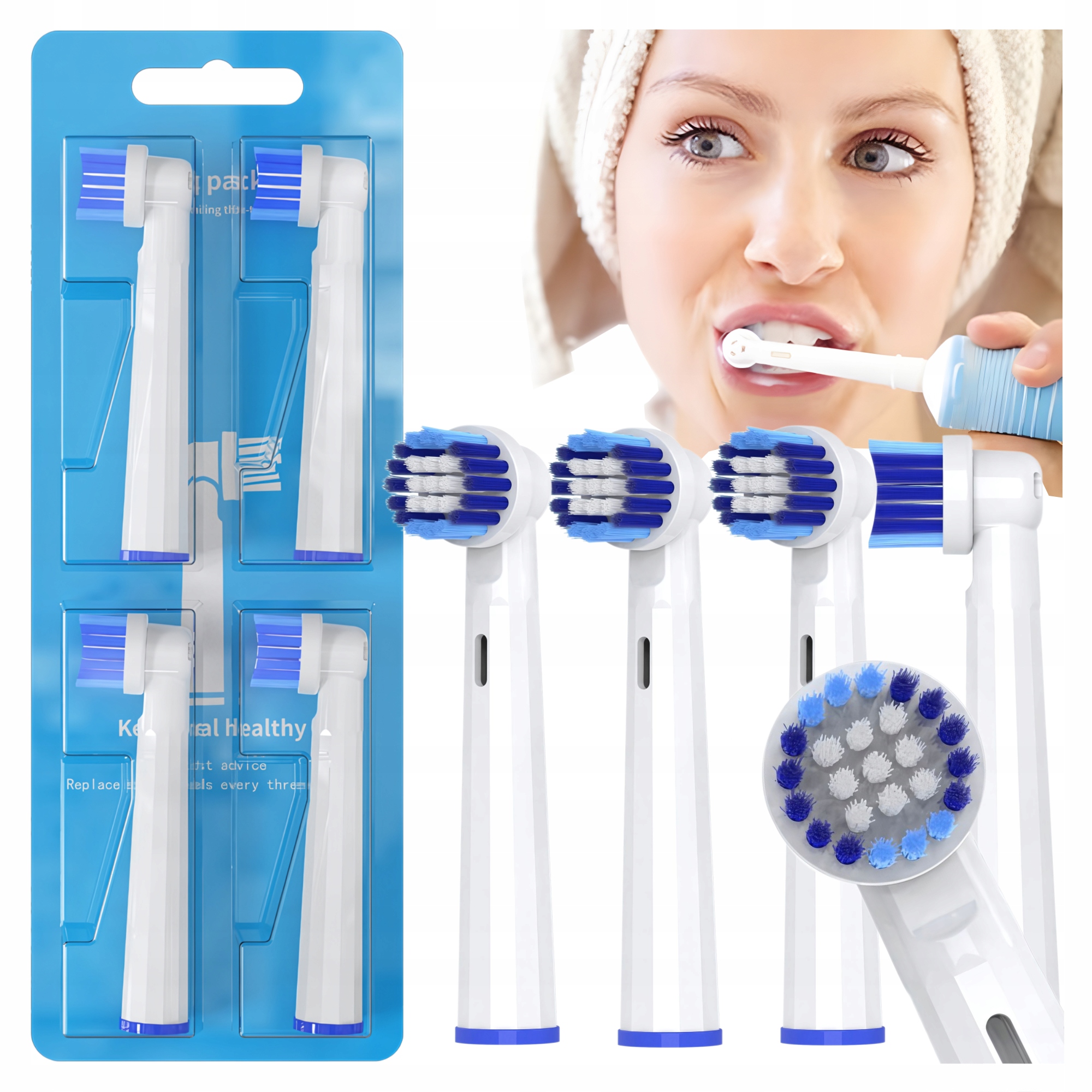 KOŃCÓWKI DO SZCZOTECZKI ELEKTRYCZNEJ ORALB ZAMIENNIK PRECYZYJNE CZYSZCZENIE
