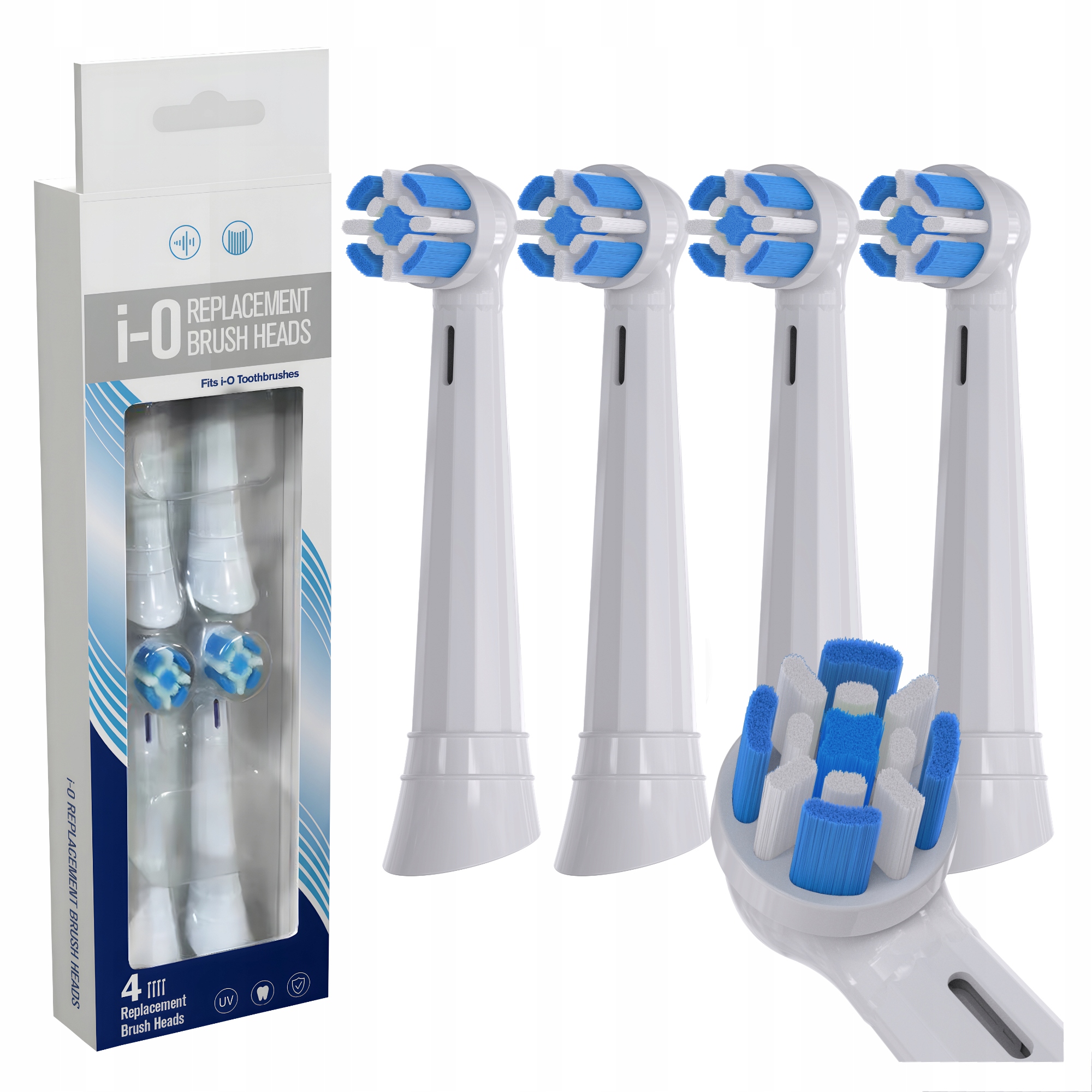 4X KOŃCÓWKI DO SZCZOTECZKI KOMPATYBILNE Z ORAL B IO 3/4/5/6/7/8/9/10 BIAŁE