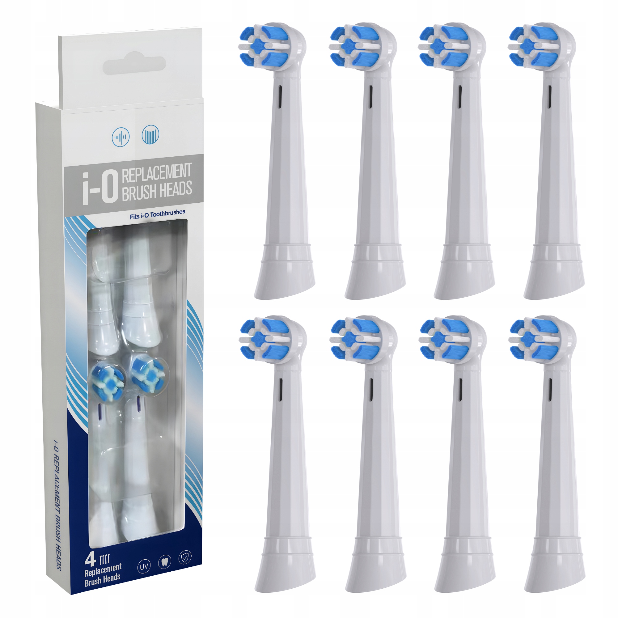 4X KOŃCÓWKI DO SZCZOTECZKI KOMPATYBILNE Z ORAL B IO 3/4/5/6/7/8/9/10 BIAŁE
