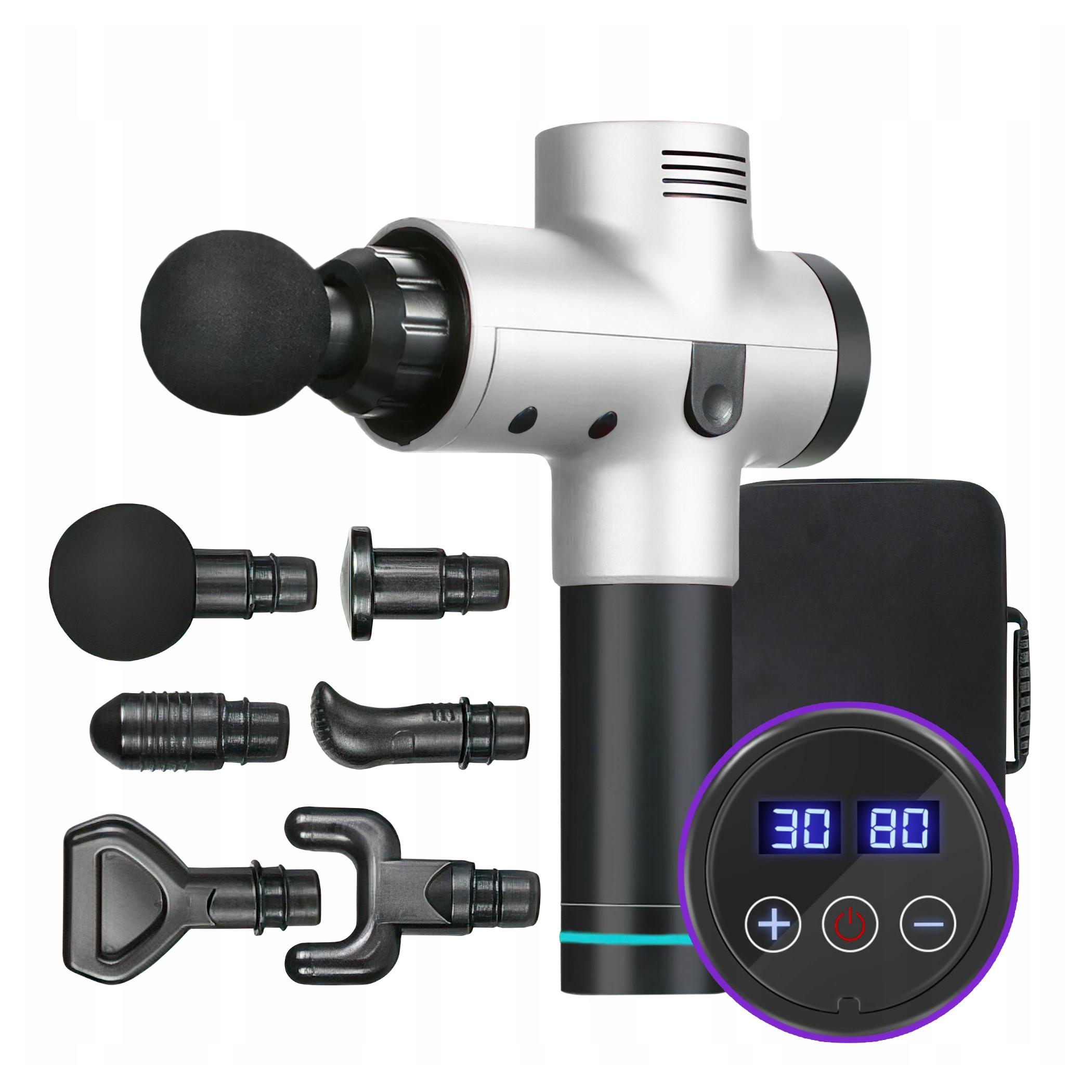 Pistolet do Masażu MG02PROSILVER srebrny Ręczny masażer do pleców wibracyjn