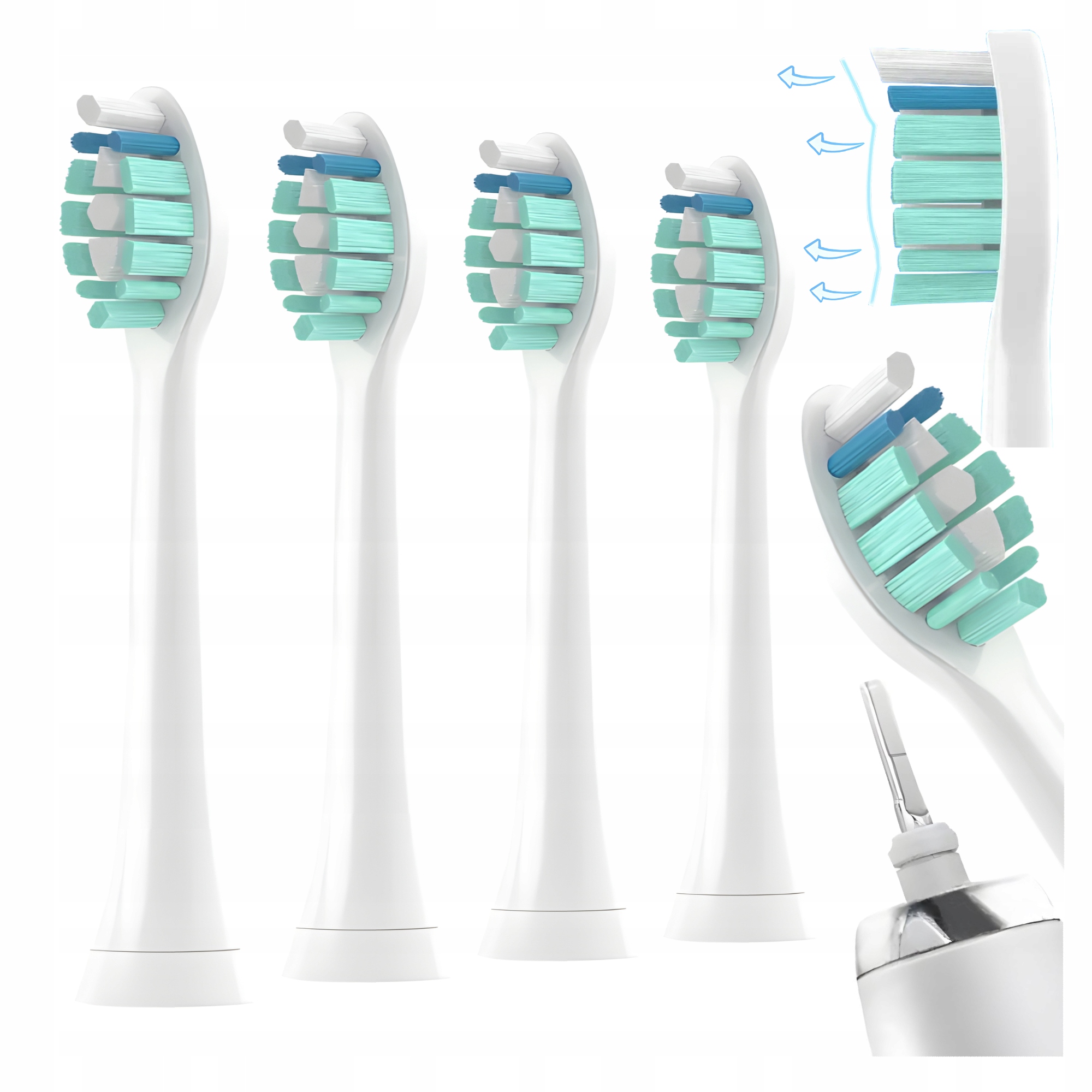 4 KOŃCÓWKI ZAMIENNIK DO SZCZOTECZEK SONICZNYCH PHILIPS SONICARE BIAŁE