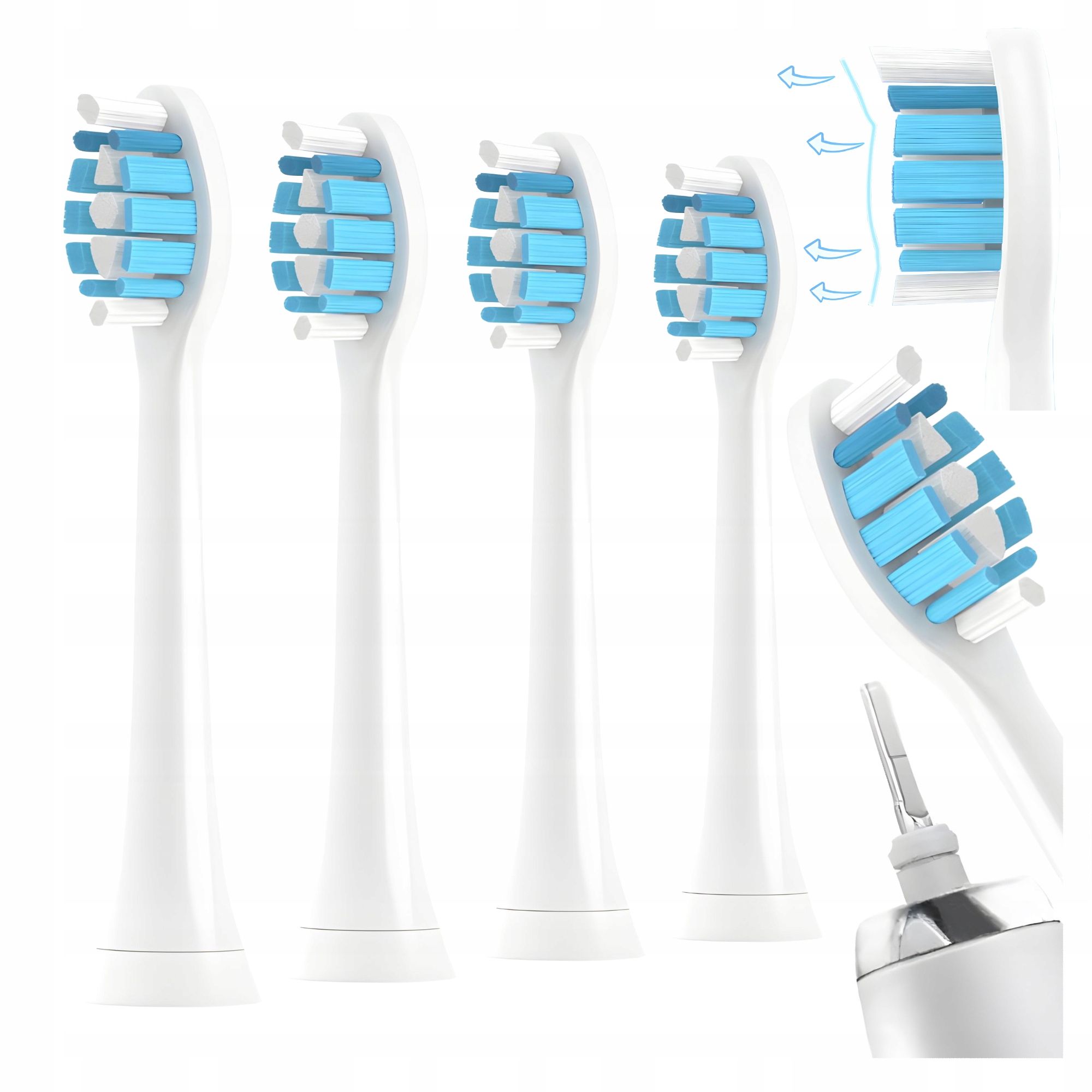 4X KOŃCÓWKI DO SZCZOTECZEK SONICZNYCH PHILIPS SONICARE G2 BIAŁE ZAMIENNIK